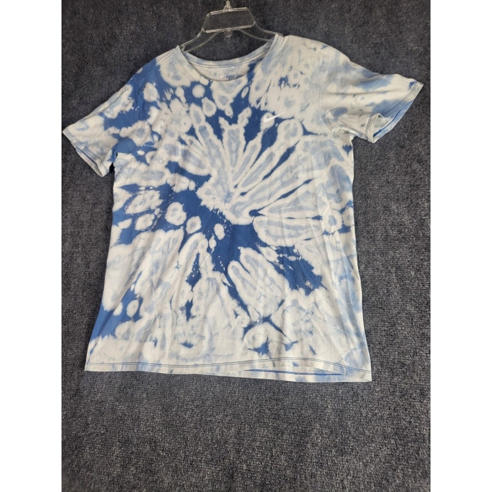 Nike The Nike Tee Athletic Cut Shirt Men Sz S Blue White Swirl Tie Dye Graphic